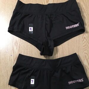 B11 Hooters Girl Worn Rare Super Sexy Cheeky Uniform Shorts Black Size Xxs & Xs
